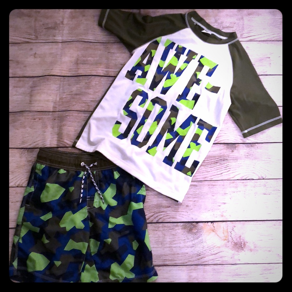 Boys Swim Trunks/ Swim Shit Set